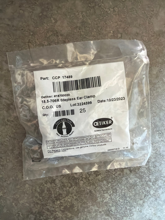 Oetiker 18.5-706R Stepless Ear Clamp — Bag of 25