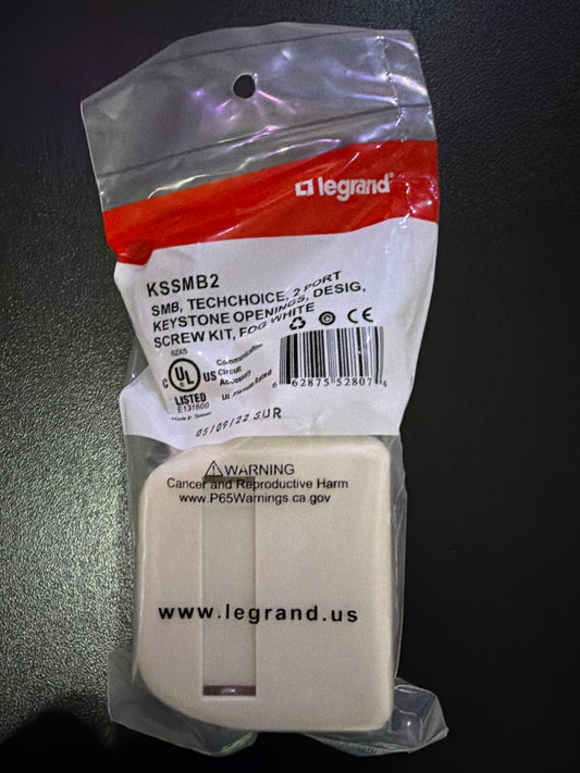 Legrand KSSMB2 TechChoice 2-Port Keystone Wall Plate Fog White