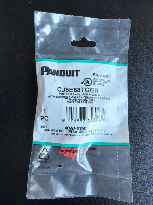 Panduit CJ5E88TGGR Mini-Com TX-5e Jack Module