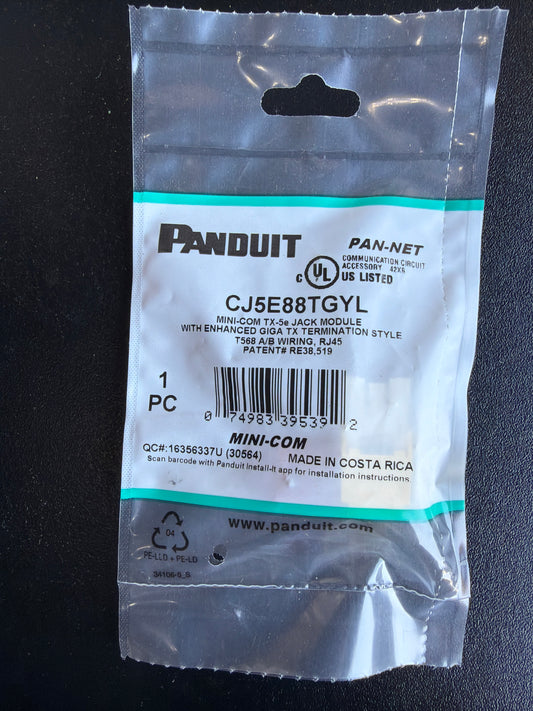 Panduit CJ5E88TGYL Mini-Com TX-5e Jack Module