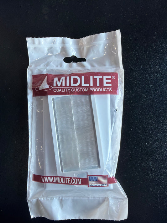Midlite DBPWH White Decor Wireport Brush Plate Single Gang