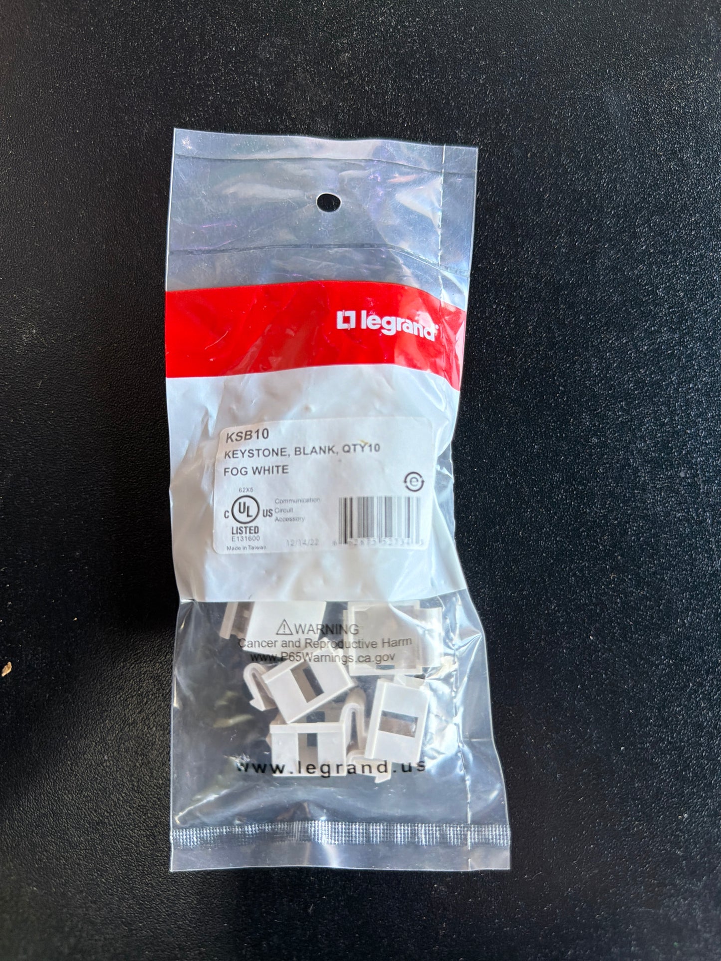 Legrand KSB10 Keystone Blank Fog White Pack of 10