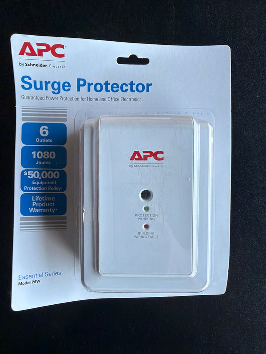 APC P6W Essential Series 6-Outlet Surge Protector 1080J